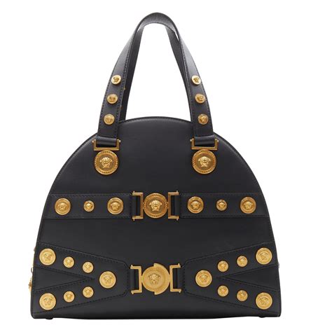 versace bowling bag|Versace Tag Bowling Shoulder Bag Black,Gold .